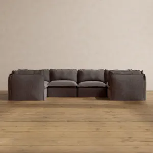 Modular Washable 6-Seater U-Sectional in Caviar | Memorix  Seat | Contour Pillow