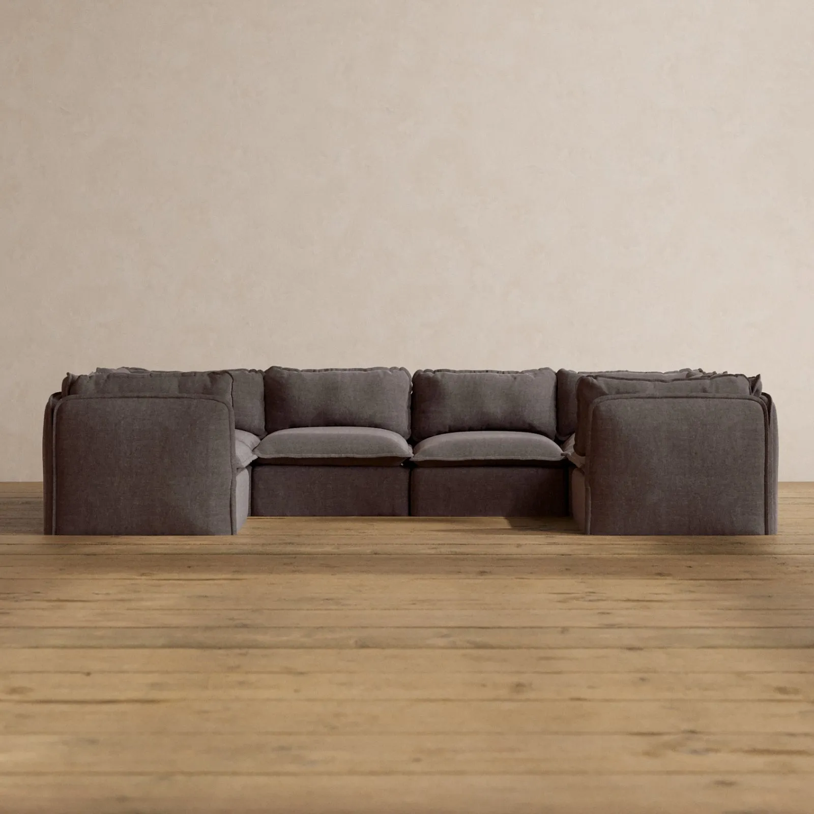 Modular Washable 6-Seater U-Sectional in Caviar | Memorix  Seat | Contour Pillow