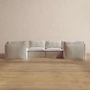Modular Washable 6-Seater U-Sectional in Coco | Memorix  Seat | Contour Pillow