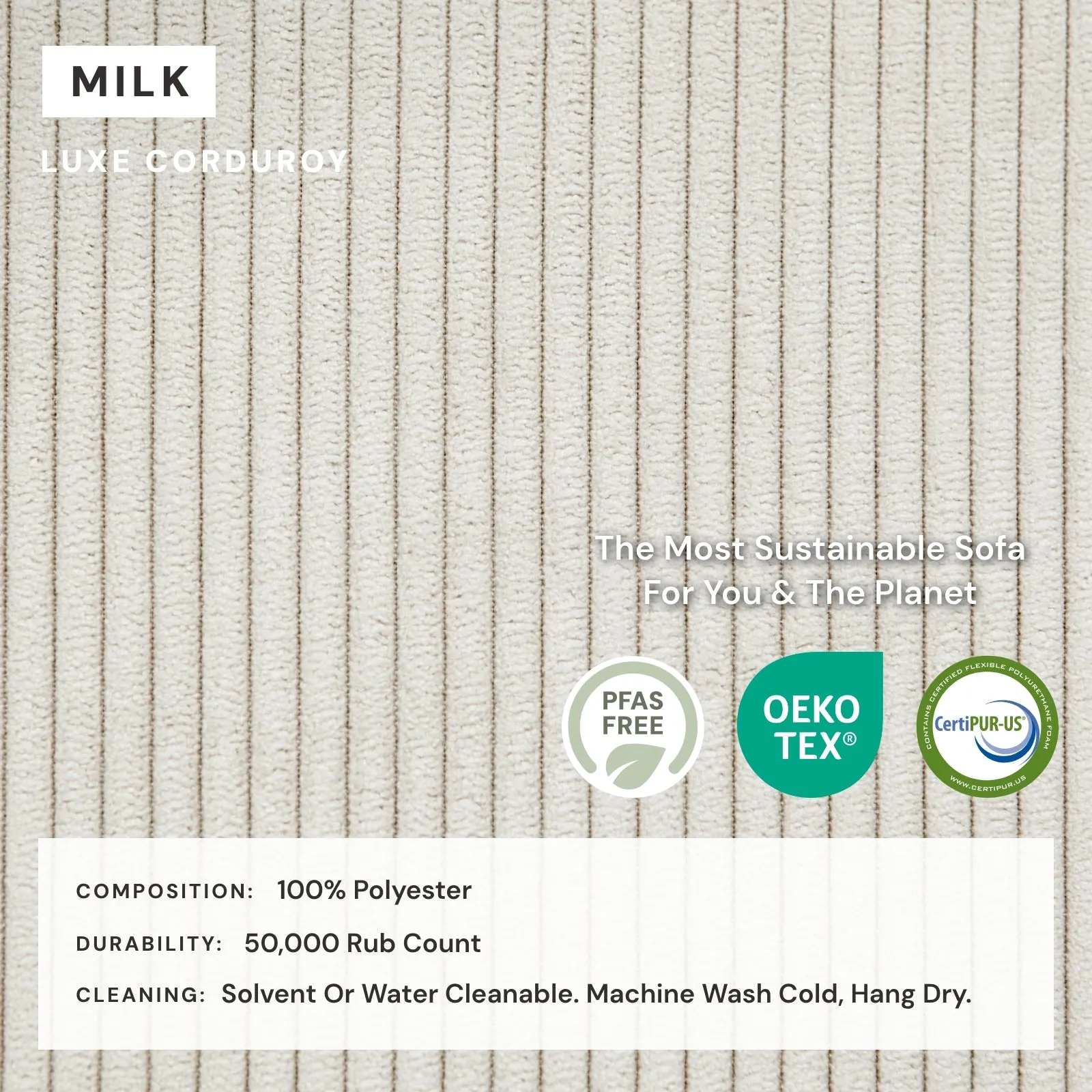 Modular Washable 6-Seater U-Sectional   Ottoman in Milk | Memorix  Seat | Contour Pillow