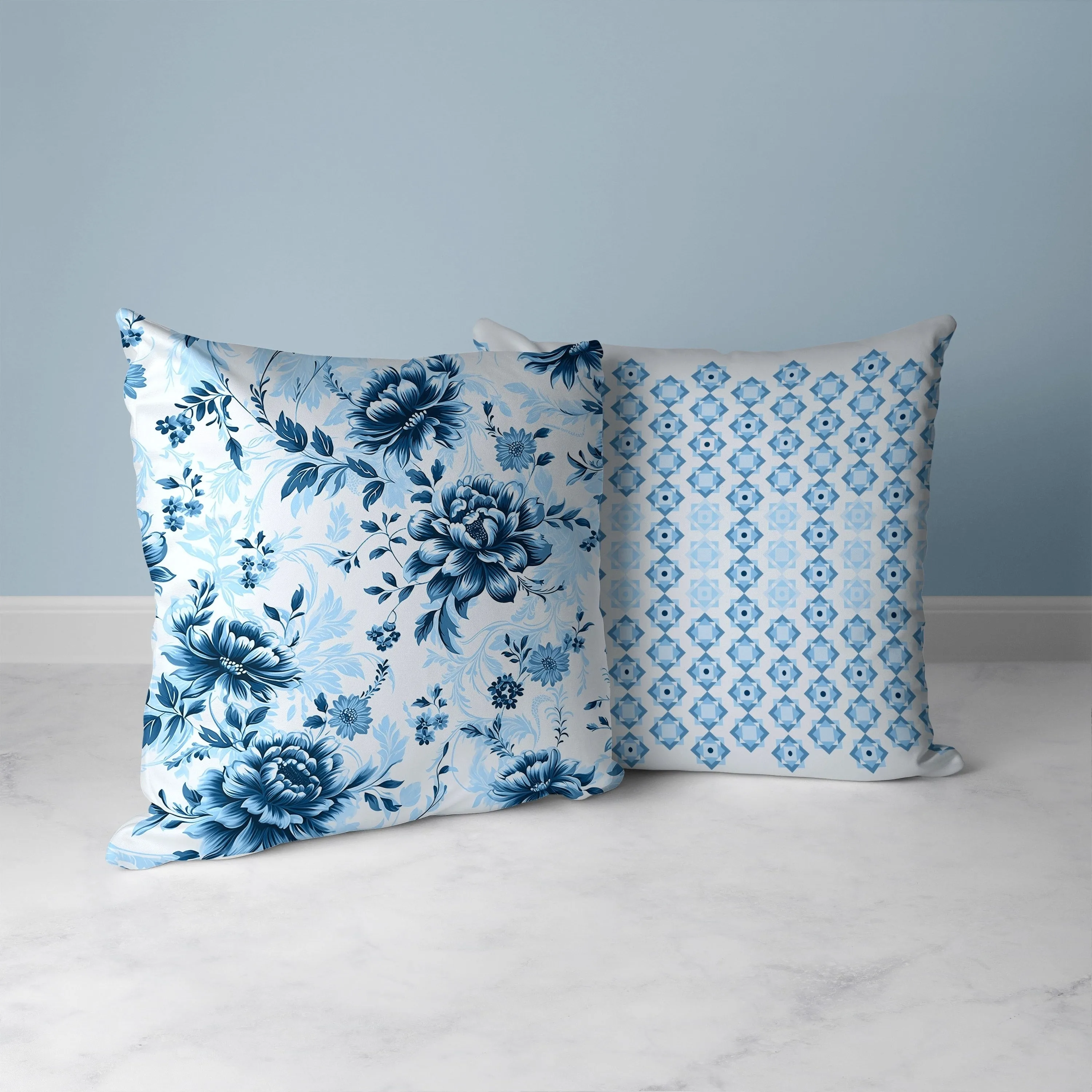 Nature's Canvas Faux Suede Reversible Throw Pillow Blue