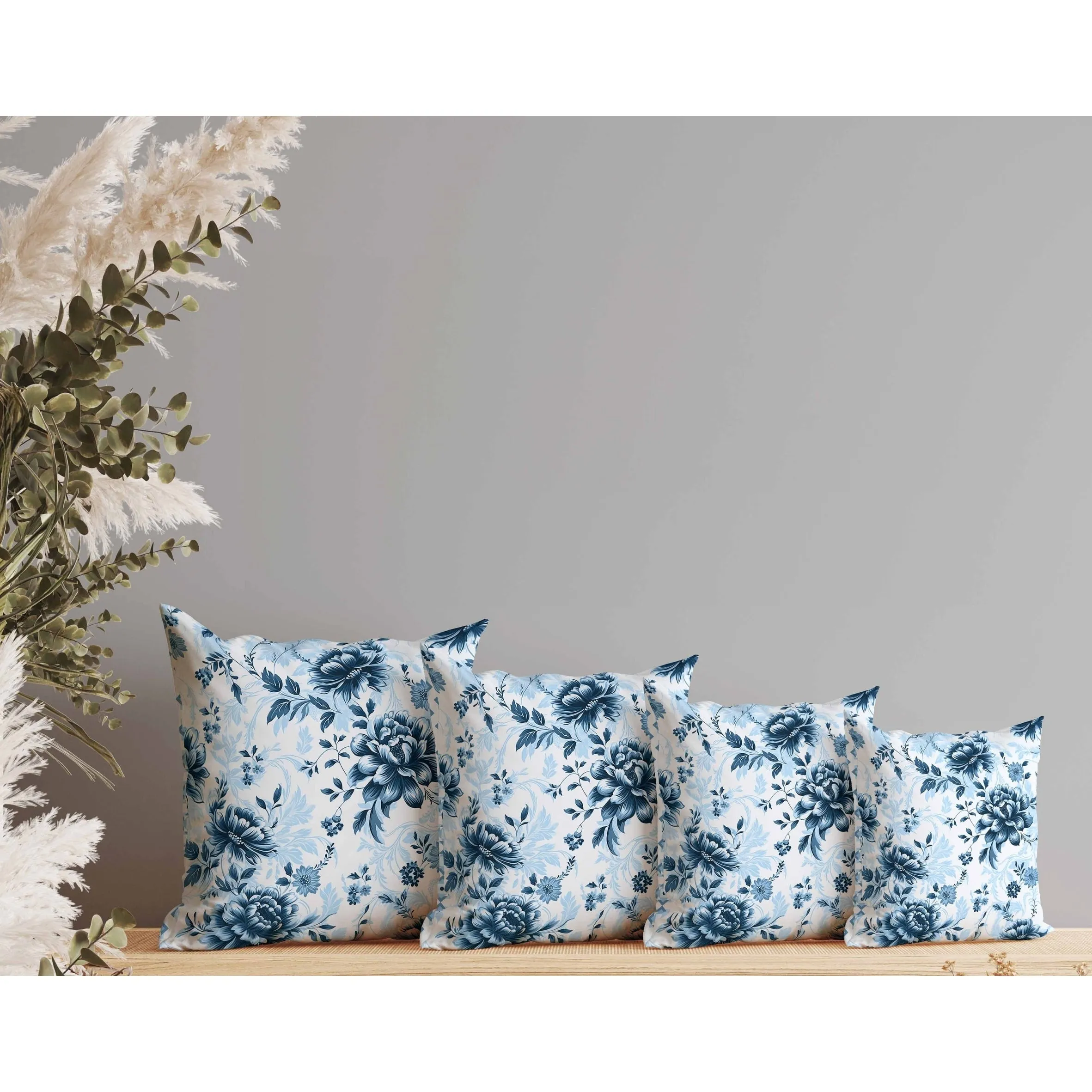 Nature's Canvas Faux Suede Reversible Throw Pillow Blue