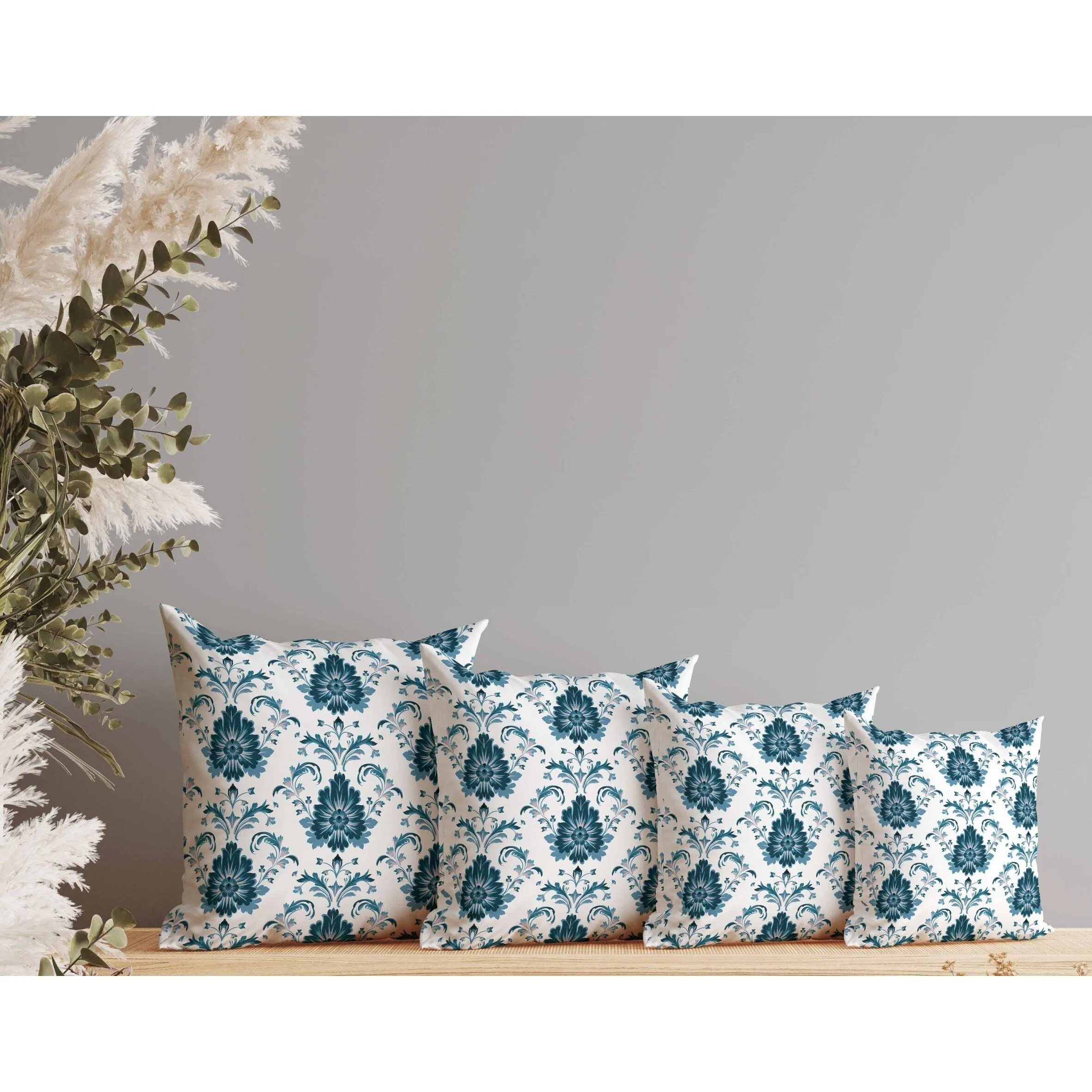 Ornate Opulence Faux Suede Reversible Throw Pillow Turquoise and Pink