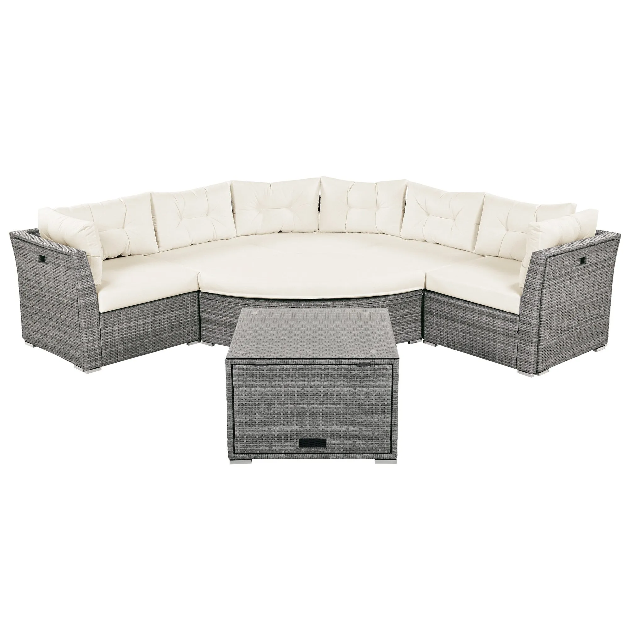 Patio Furniture Set Outdoor Furniture Daybed Rattan Sectional Furniture Set Patio Seating Group With Cushions and Center Table
