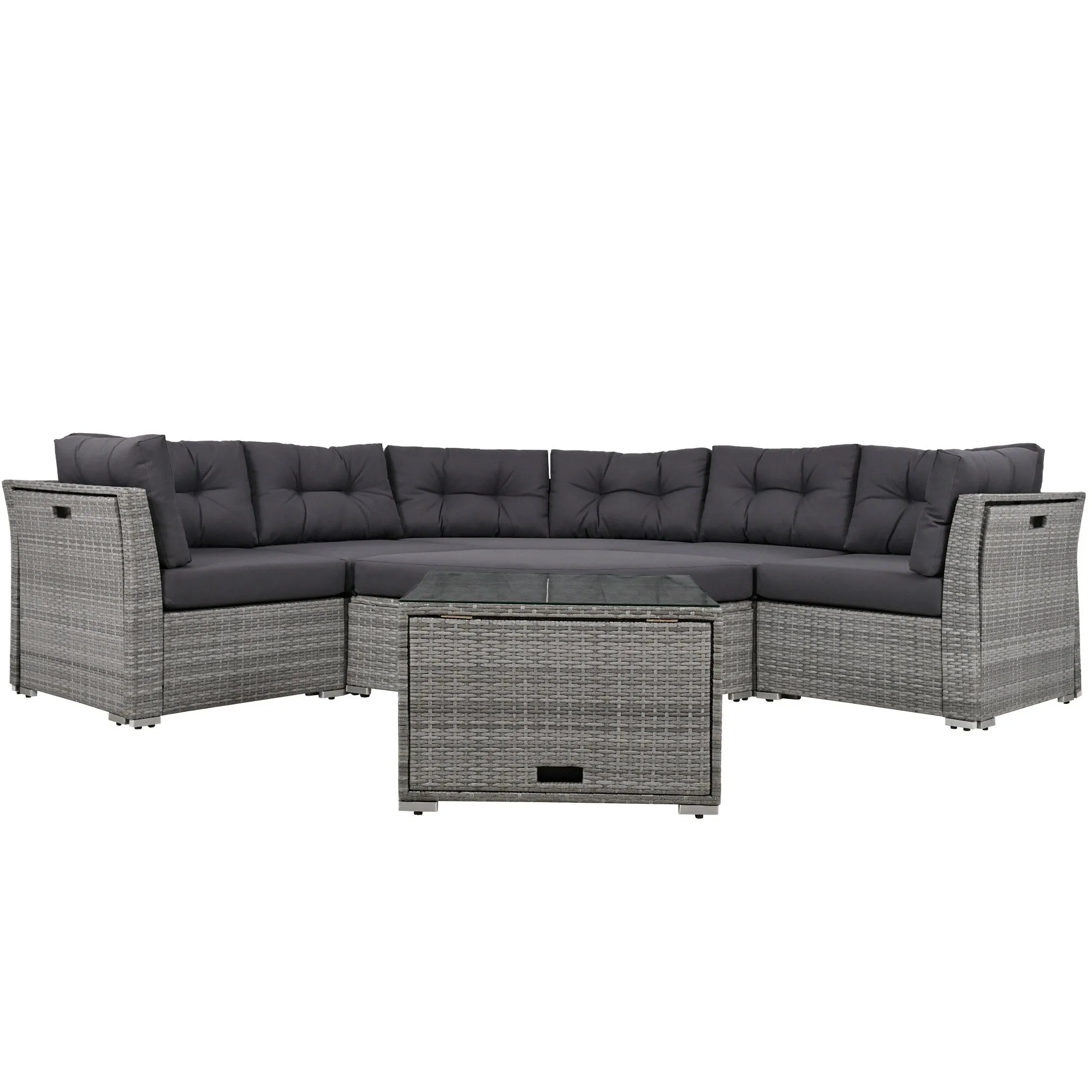 Patio Furniture Set Outdoor Furniture Daybed Rattan Sectional Furniture Set Patio Seating Group With Cushions and Center Table