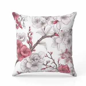 Petal Poetry Faux Suede Reversible Throw Pillow White and Pink