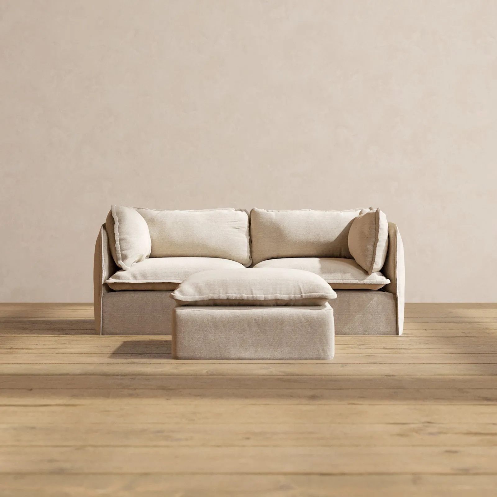 Slipcover Only - Modular Performance 2-Seater   Ottoman | Blended Weave in Oat