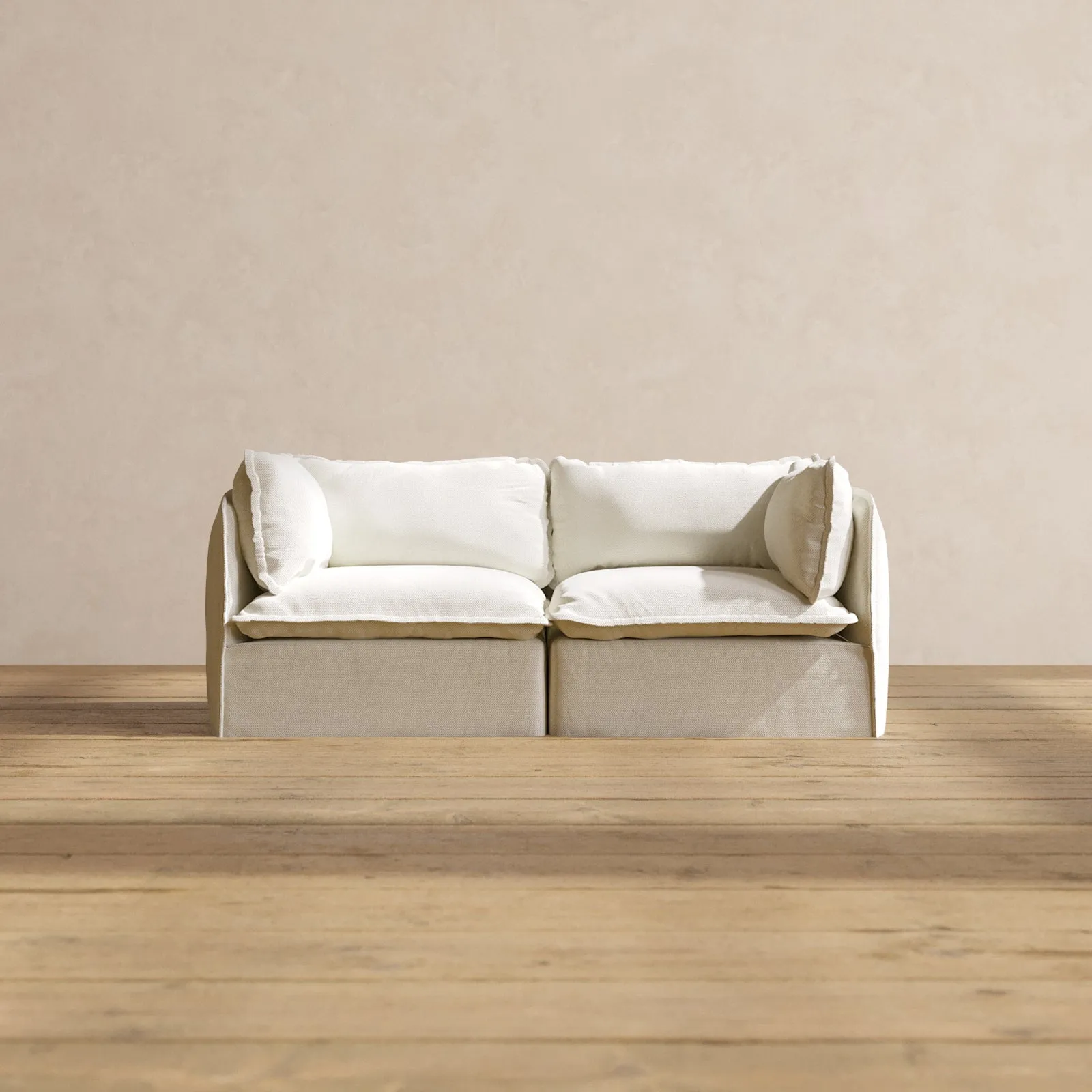 Slipcover Only - Modular Performance 2-Seater | Plush Weave in Eggshell
