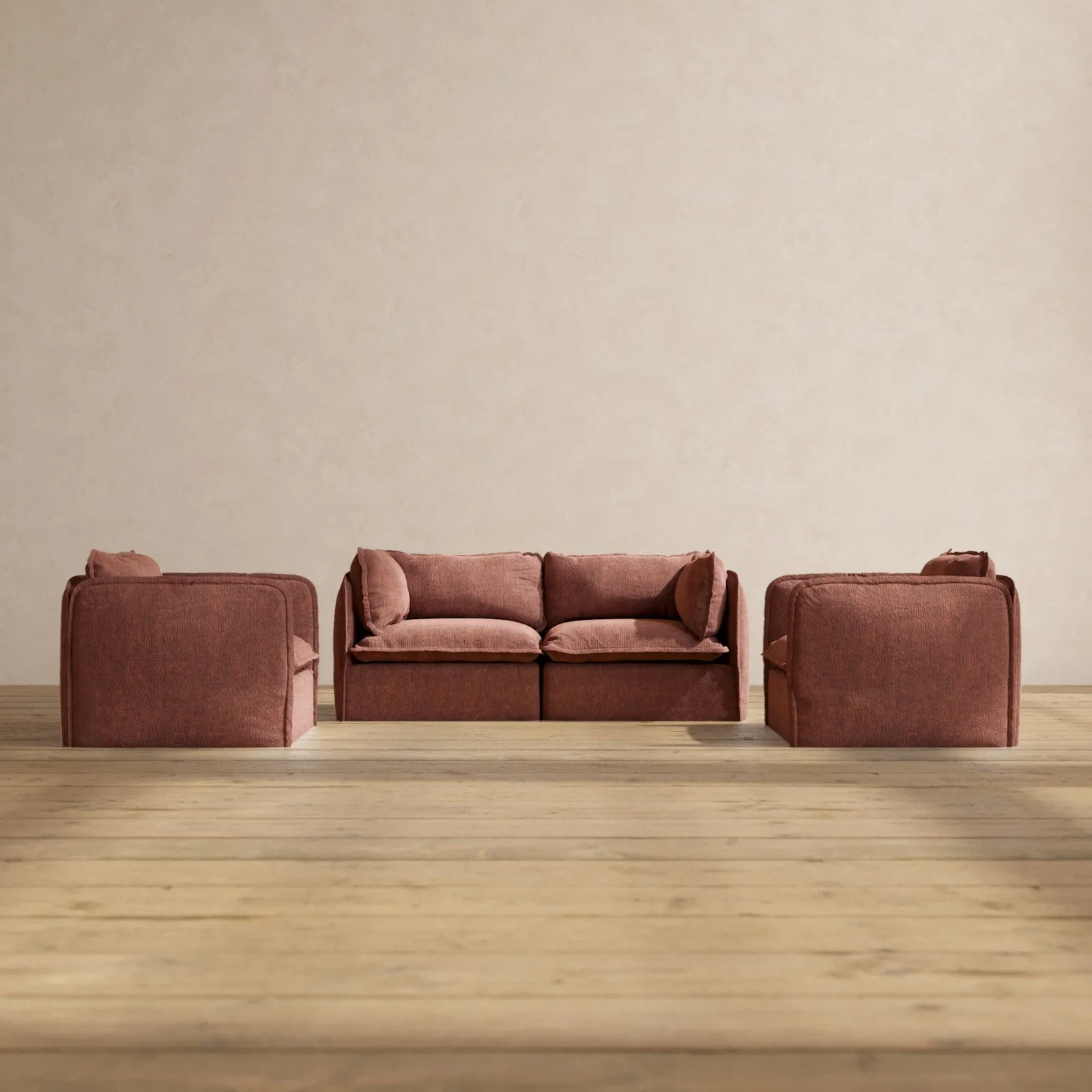 Slipcover Only - Modular Performance 2-Seater Sofa   Armchair Set | Heirloom Velvet in Chestnut