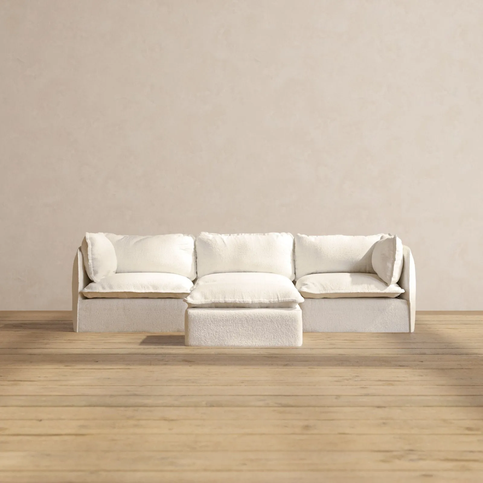 Slipcover Only - Modular Performance 3-Seater   Ottoman | Knit Boucle in Mousse