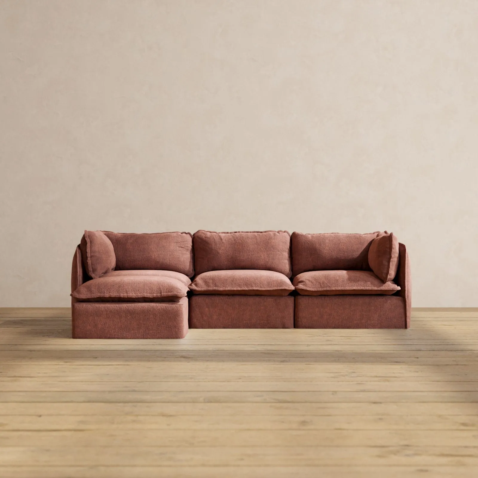 Slipcover Only - Modular Performance 3-Seater Sectional | Heirloom Velvet in Chestnut