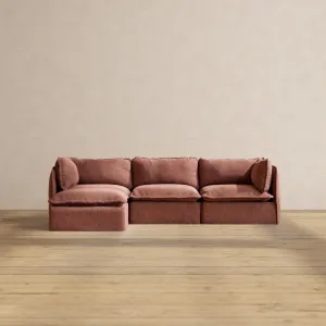 Slipcover Only - Modular Performance 3-Seater Sectional | Heirloom Velvet in Chestnut