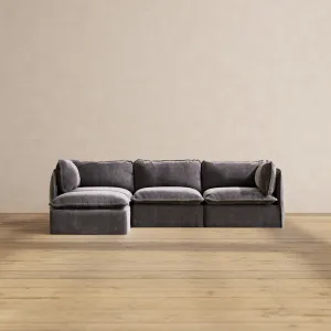 Slipcover Only - Modular Performance 3-Seater Sectional | Luxury Velvet in Cinder