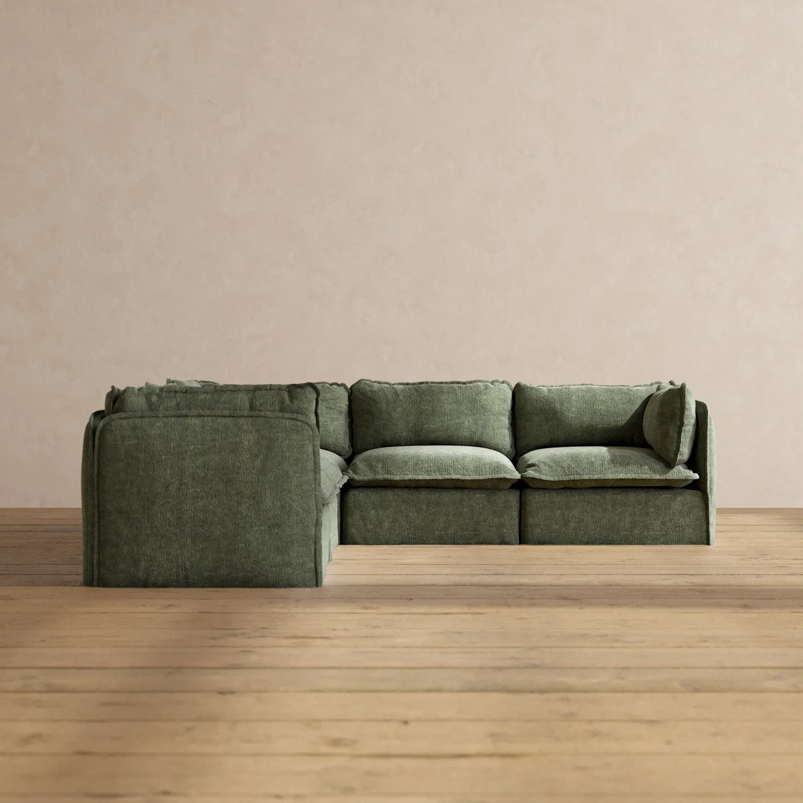 Slipcover Only - Modular Performance 5-Seater Corner Sectional | Heirloom Velvet in Willow