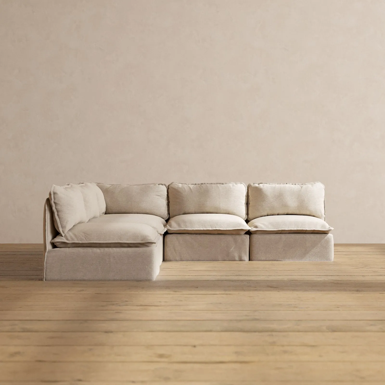 Slipcover Only - Modular Performance 5-Seater Open-Ends Corner Sectional | Blended Weave in Oat
