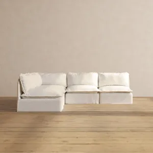 Slipcover Only - Modular Performance 5-Seater Open-Ends Corner Sectional | Knit Boucle in Mousse