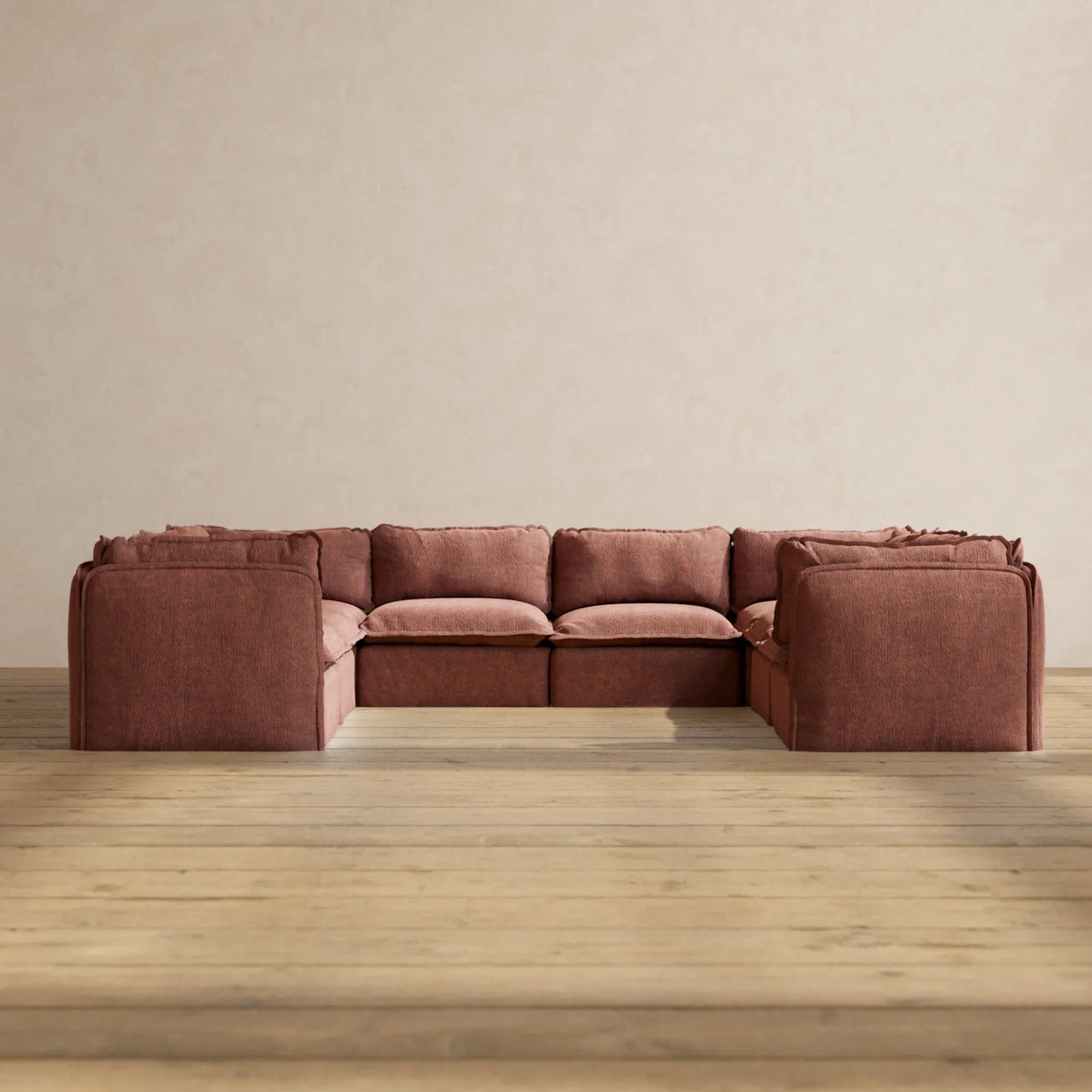 Slipcover Only - Modular Performance 8-Seater U-Sectional | Heirloom Velvet in Chestnut