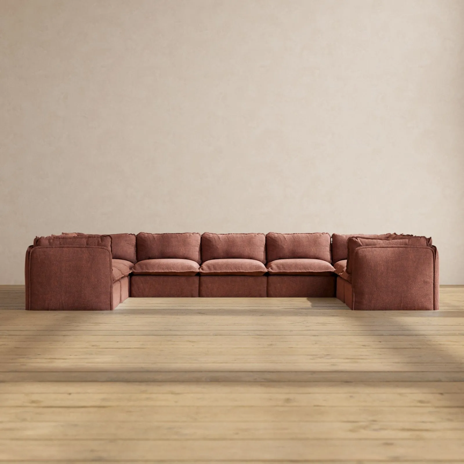 Slipcover Only - Modular Performance 9-Seater U-Sectional | Heirloom Velvet in Chestnut