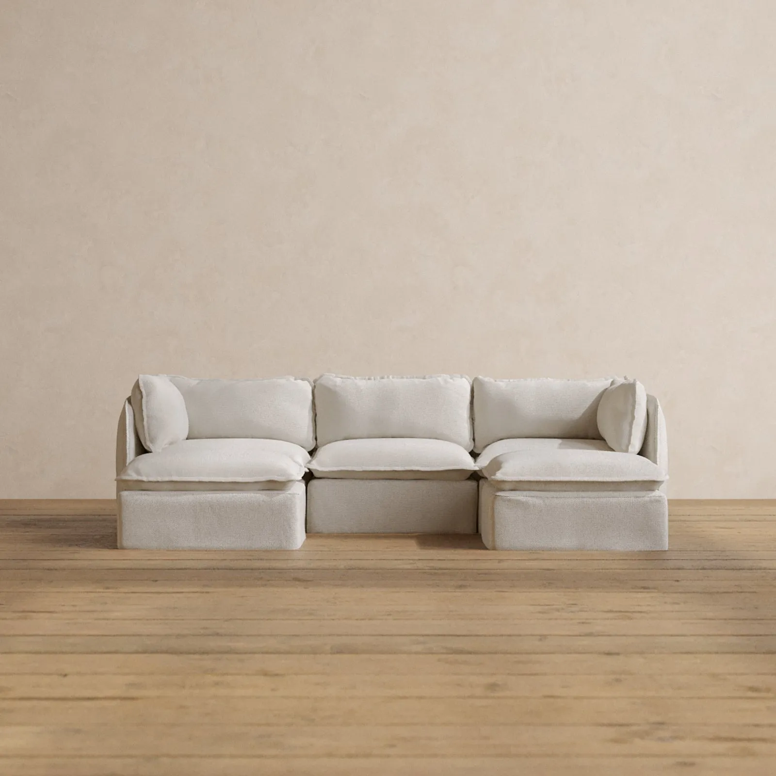 Slipcover Only - Modular Washable 3-Seater U-Sectional in Powder
