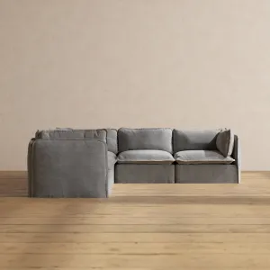 Slipcover Only - Modular Washable 5-Seater Corner Sectional in Ash