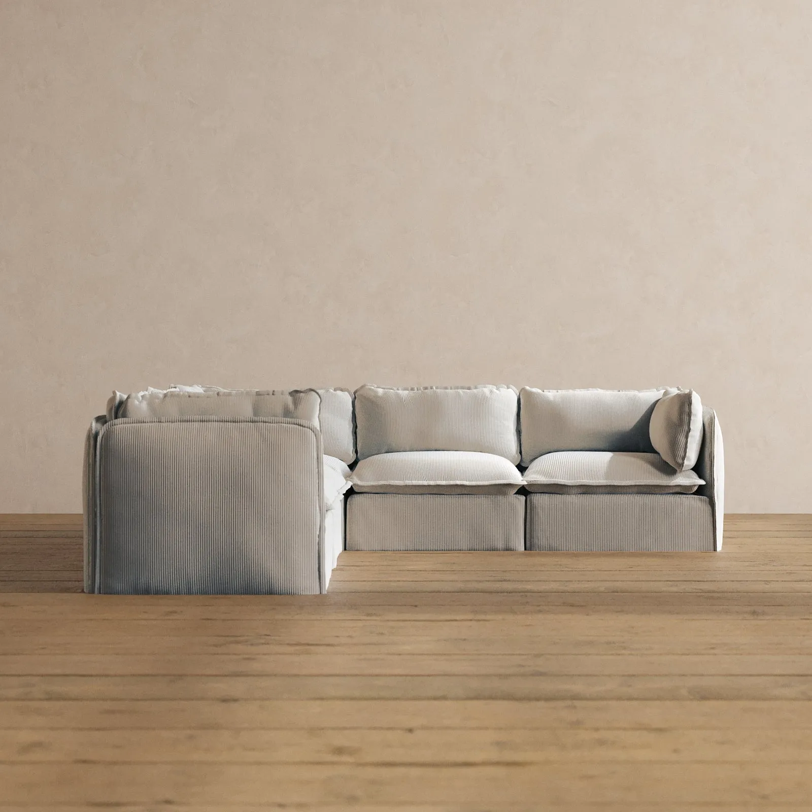 Slipcover Only - Modular Washable 5-Seater Corner Sectional in Milk