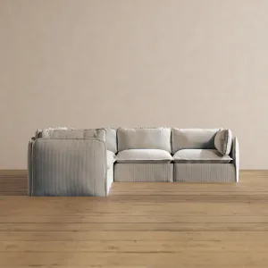 Slipcover Only - Modular Washable 5-Seater Corner Sectional in Milk