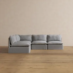 Slipcover Only - Modular Washable 5-Seater Open-Ends Corner Sectional in Pumice
