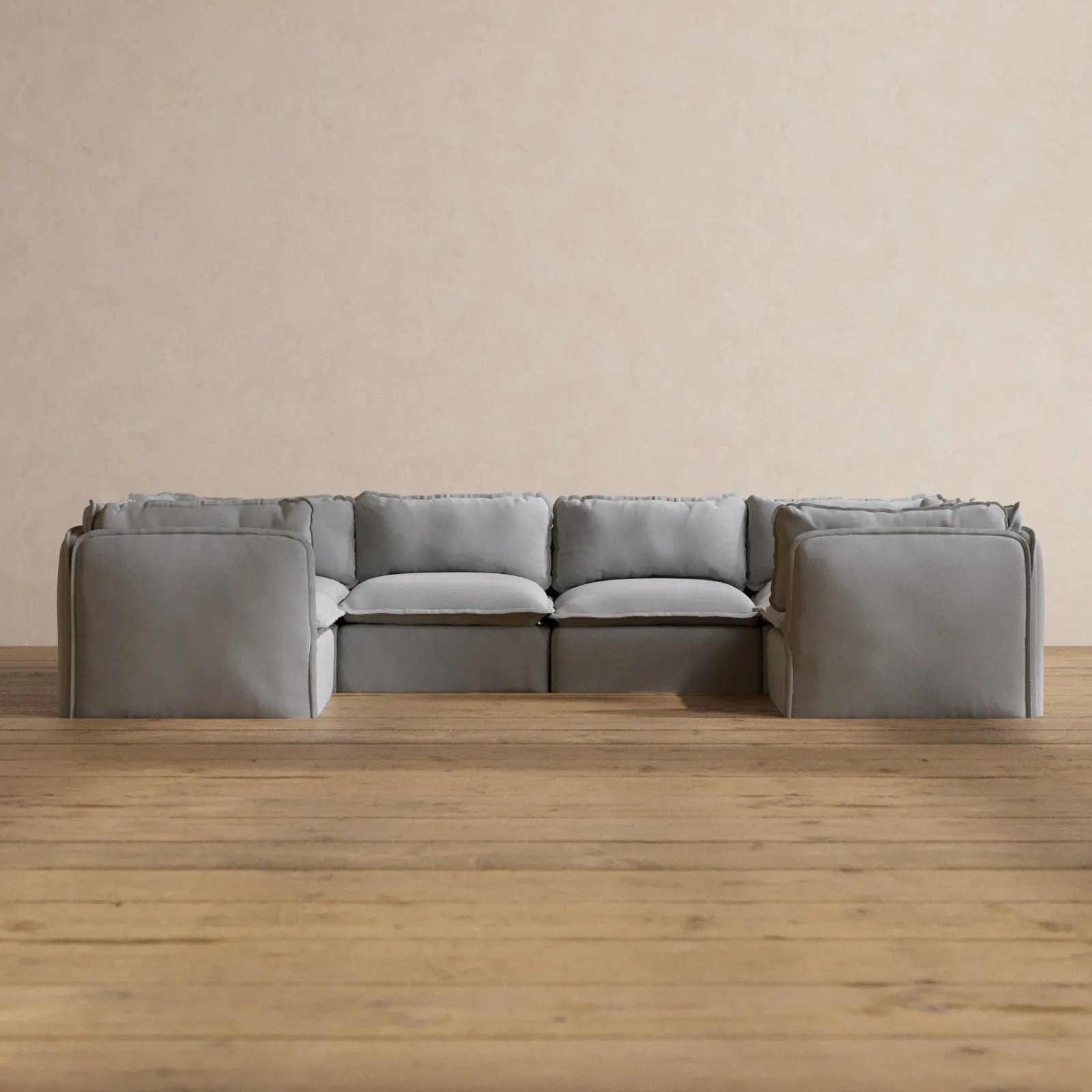 Slipcover Only - Modular Washable 6-Seater U-Sectional in Pumice