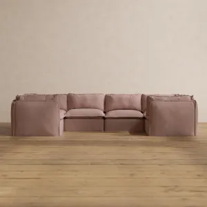 Slipcover Only - Modular Washable 6-Seater U-Sectional in Sakura