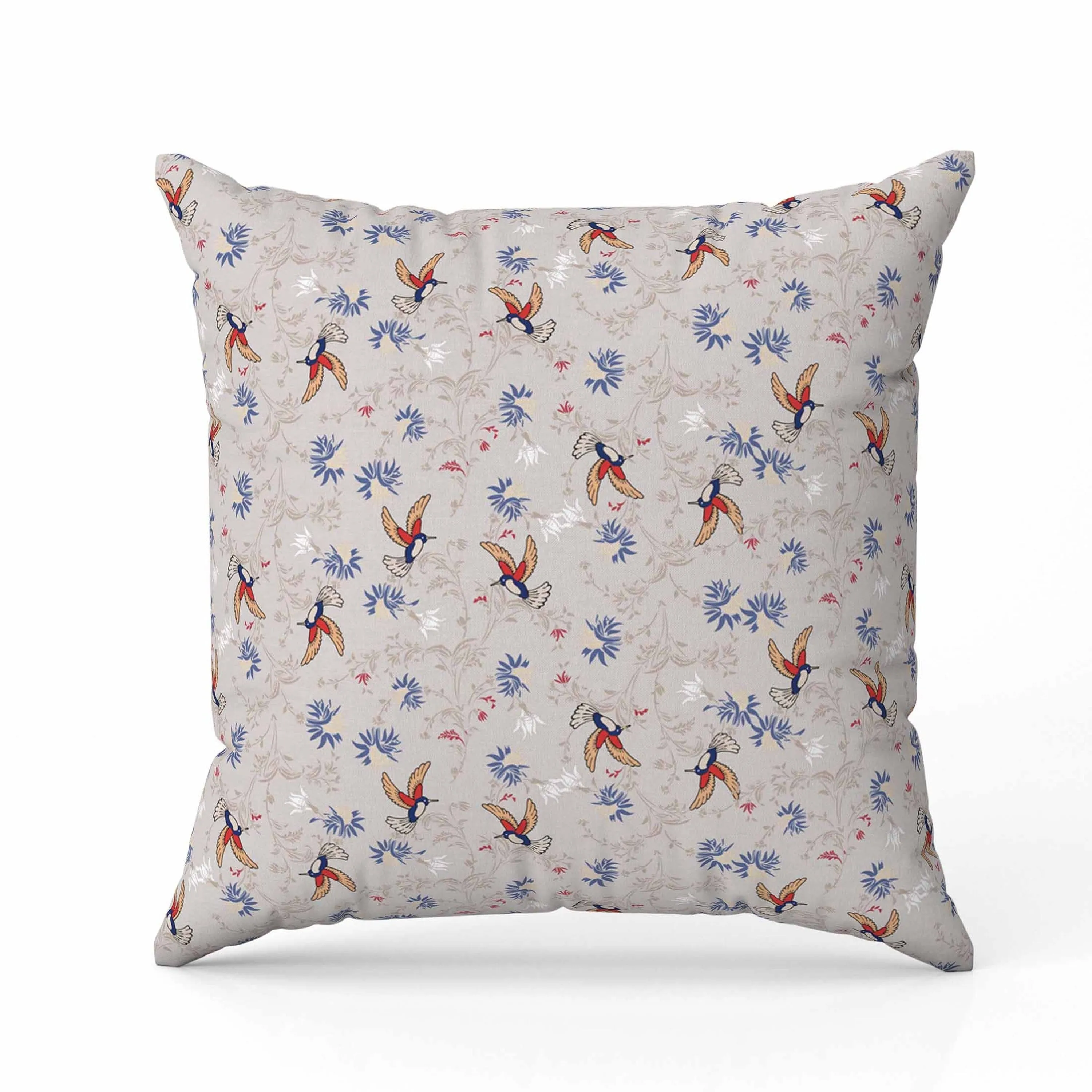 Songbird Flora Parade Faux Suede Reversible Throw Pillow Grayish and Red