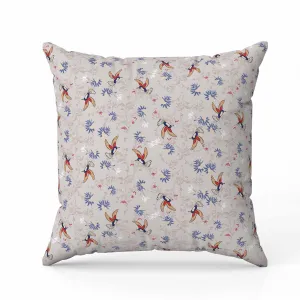 Songbird Flora Parade Faux Suede Reversible Throw Pillow Grayish and Red